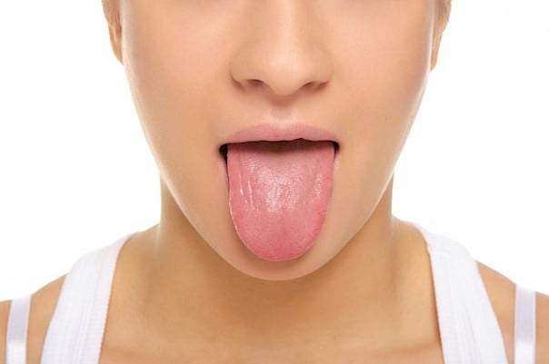 woman with a healthy tongue