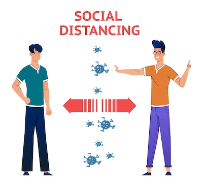 Social distancing illustration